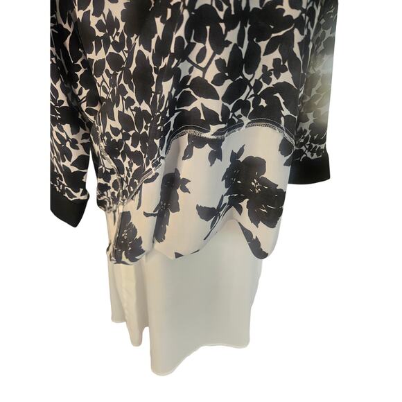 Michael Kors Floral Sequin Sheath Dress Black White 3/4 Sheer Sleeve Sz 14 - Picture 8 of 10